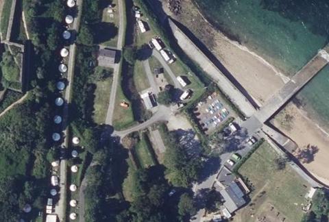 Vue aérienne du Camping Cap-Ouest à Lanvéoc