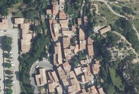 Vue aérienne du Camping de l’Aigle à Aiguines