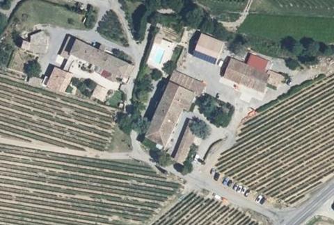 Vue aérienne du Camping de la Falaise à Balazuc