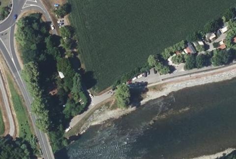Vue aérienne du Camping du Gave à Sauveterre-de-Béarn