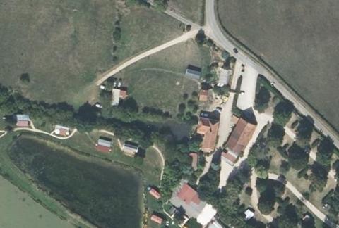 Vue aérienne du Camping du Moulin de Collonge à Saint-Boil