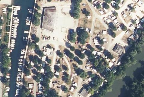 Vue aérienne du Camping l’Île aux Cygnes à Le Bourget-du-Lac