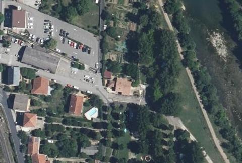 Vue aérienne du Camping la Belle Étoile à Aguessac