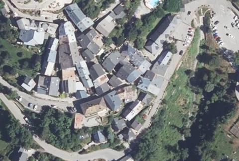 Vue aérienne du Camping la Cascade à Vénosc