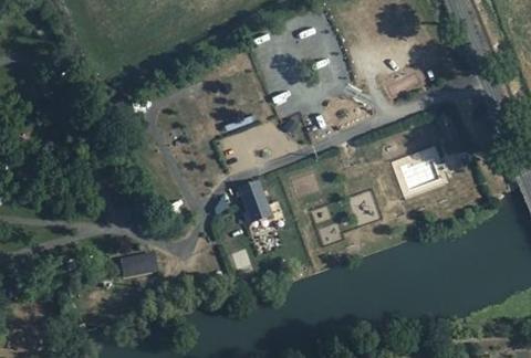 Vue aérienne du Camping la Nouvelle Plage à Veigné