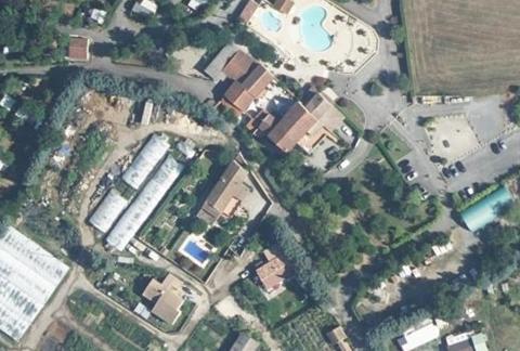 Vue aérienne du Camping la Plaine à Rosières