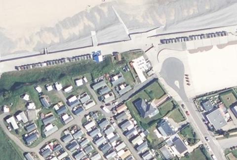 Vue aérienne du Camping le Grand Sable à Saint-Aubin-sur-Mer
