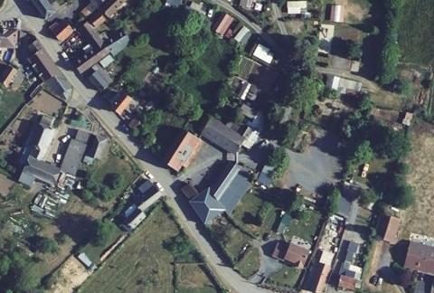 Vue aérienne du Camping les Charmes à Bettrechies