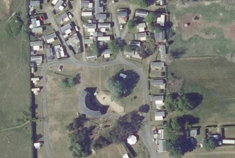 Vue aérienne du Camping les Peupliers à Annoville