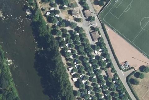 Vue aérienne du Camping Municipal de Ruoms à Ruoms