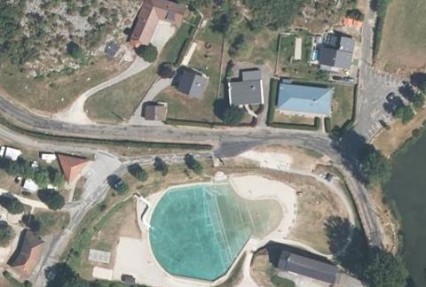 Vue aérienne du Camping Municipal du Vieux Moulin à Champdor