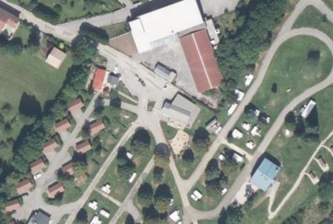 Vue aérienne du Camping Municipal le Champ de Mars à Saint-Laurent-en-Grandvaux